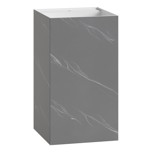 Раковина напольная Cube Corian 480*480*850 Grey base+white veins