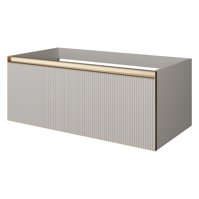 QUATRO 1 100CM тумба рифл CASHMERE FUGA профиль MATT GOLD