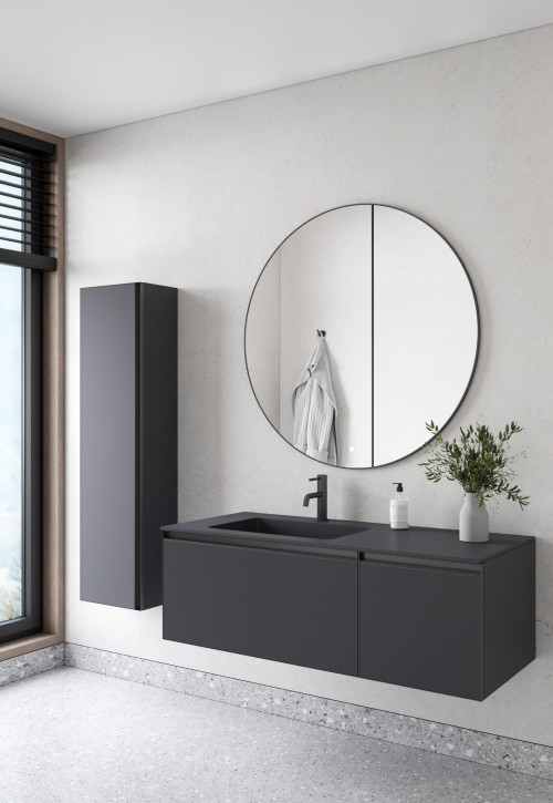 Комплект QUATRO M2-120 тумба+раковина моноблок ANTRACITE