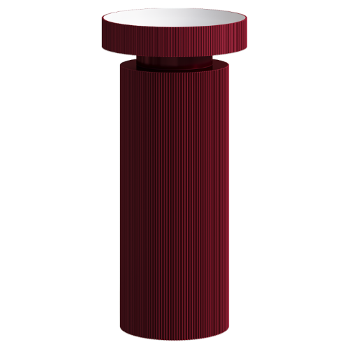 Раковина накладная рифленая SOLE Corian 400*130 Burgundy + Пьедестал для раковины рифленый Corian 300*720 Burgundy