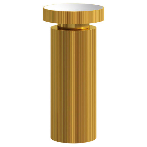 Раковина накладная рифленая SOLE Corian 400*130 GOLD + Пьедестал для раковины рифленый Corian 300*720 GOLD