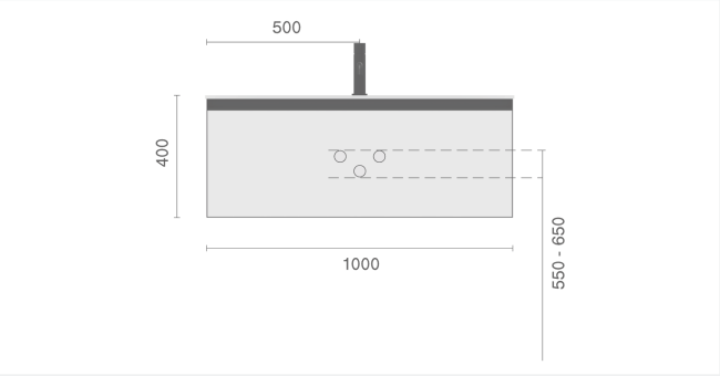 QUATRO 1 100CM тумба рифл LUNA FUGA профиль ANTHRACITE