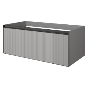 QUATRO 1 100CM тумба рифл с подсв. внутри LUNA FUGA профиль ANTHRACITE