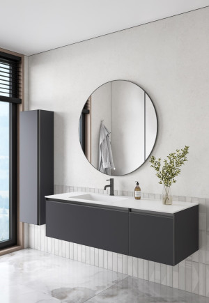 Комплект QUATRO M2-140 тумба+раковина моноблок WHITE