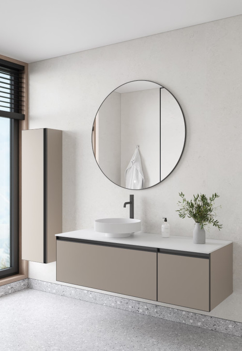 Комплект QUATRO M2-140 тумба+раковина чаша Matte white