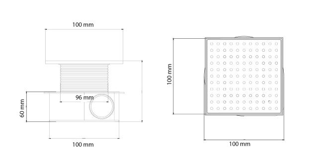 Душевой трап SMART DESIGN 10x10 cm