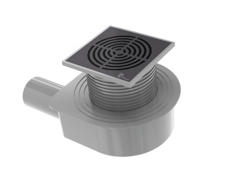 Душевой трап SMART DESIGN 15x15 cm , нерж.сталь ЧЕРНЫЙ