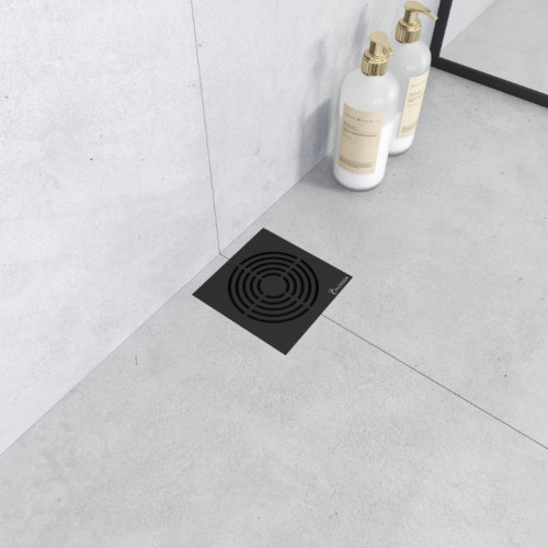 Душевой трап SMART DESIGN 15x15 cm , нерж.сталь ЧЕРНЫЙ