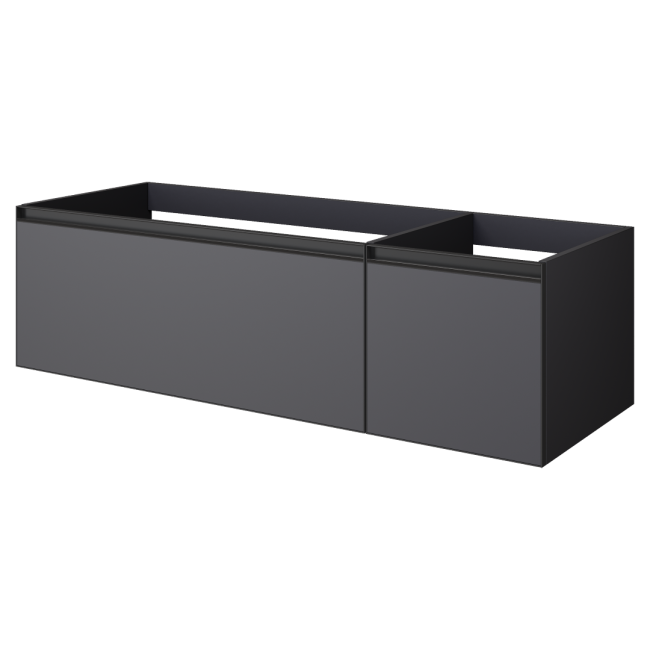 QUATRO 2 140см (100+40) тумба ANTHRACITE профиль ANTHRACITE c подсветкой