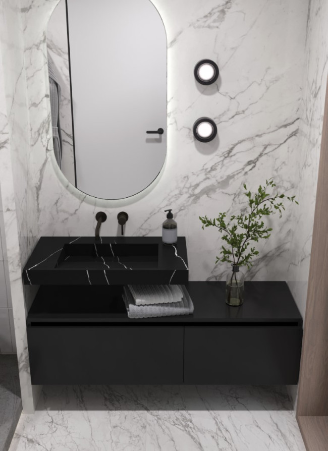 Столешница моноблок FLAT NERO MARQUINA (810*452*80)