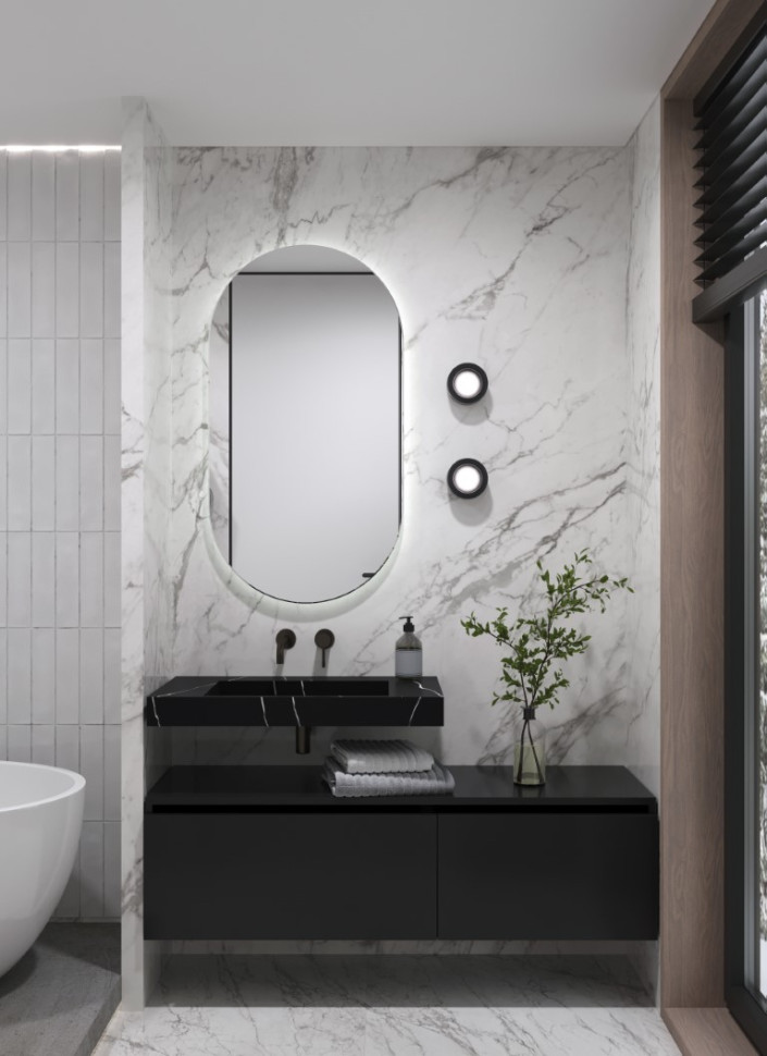 Столешница моноблок FLAT NERO MARQUINA (810*452*80)