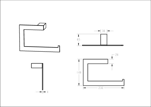 Полотенцедержатель кольцо Qubic B (черный)