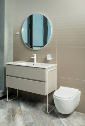 Тумба без раковины Vallessi 100*46cm Grey Stone 2 полки