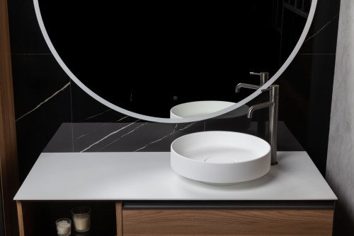 Раковина накладная SOLE Corian 400*130 белый