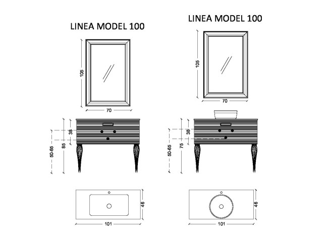 Комплект Linea 100 черная + золото