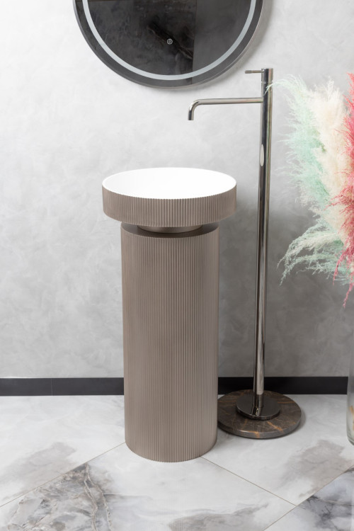 Раковина накладная рифленая SOLE Corian 400*130 DELMAR