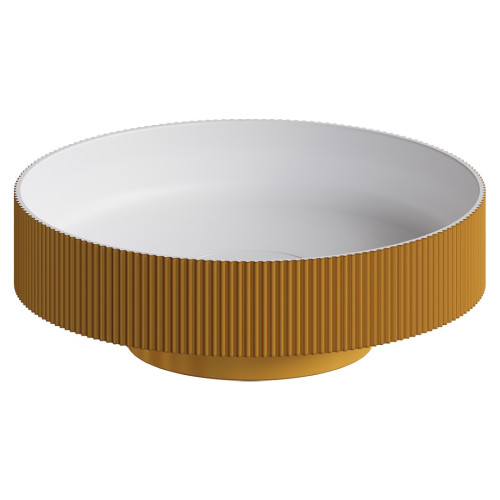 Раковина накладная рифленая SOLE Corian 400*130 золото