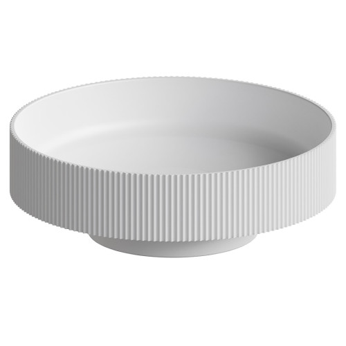 Раковина накладная рифленая SOLE Corian 400*130 белый