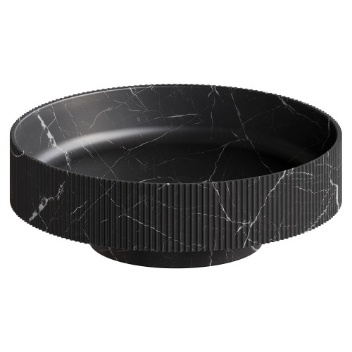 Раковина накладная рифленая SOLE Corian 400*130 Nero Marquina