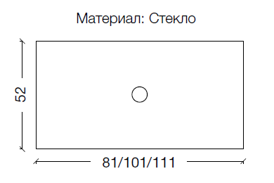 Столешница стекло 80см прямая DARK BROWN