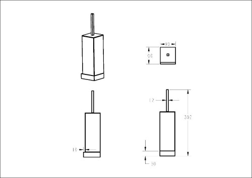Ерш настенный Qubic B (черный)