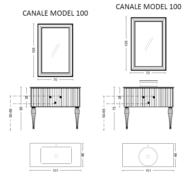 Комплект Canale 100 черная + Золото + раковина 873 Комплект Canale 100 черная + Золото + раковина 873