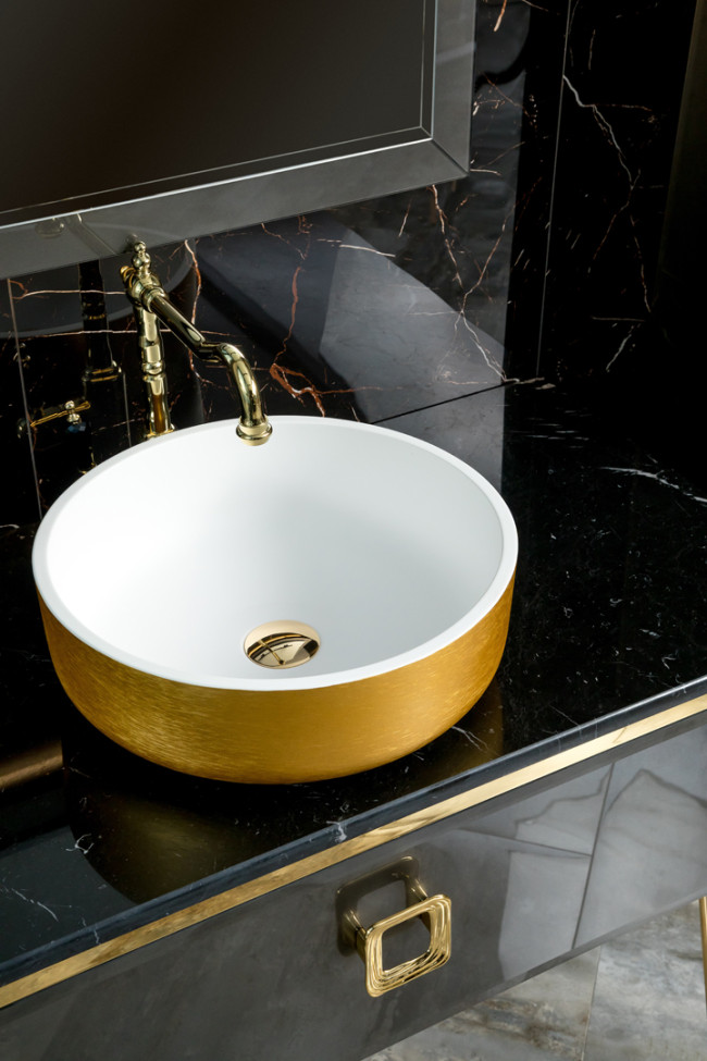 Раковина LV204 Corian золото 41,5*14см