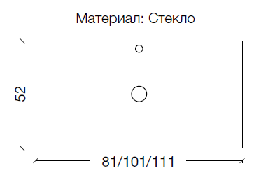 Столешница стекло 100см прямая DELMAR