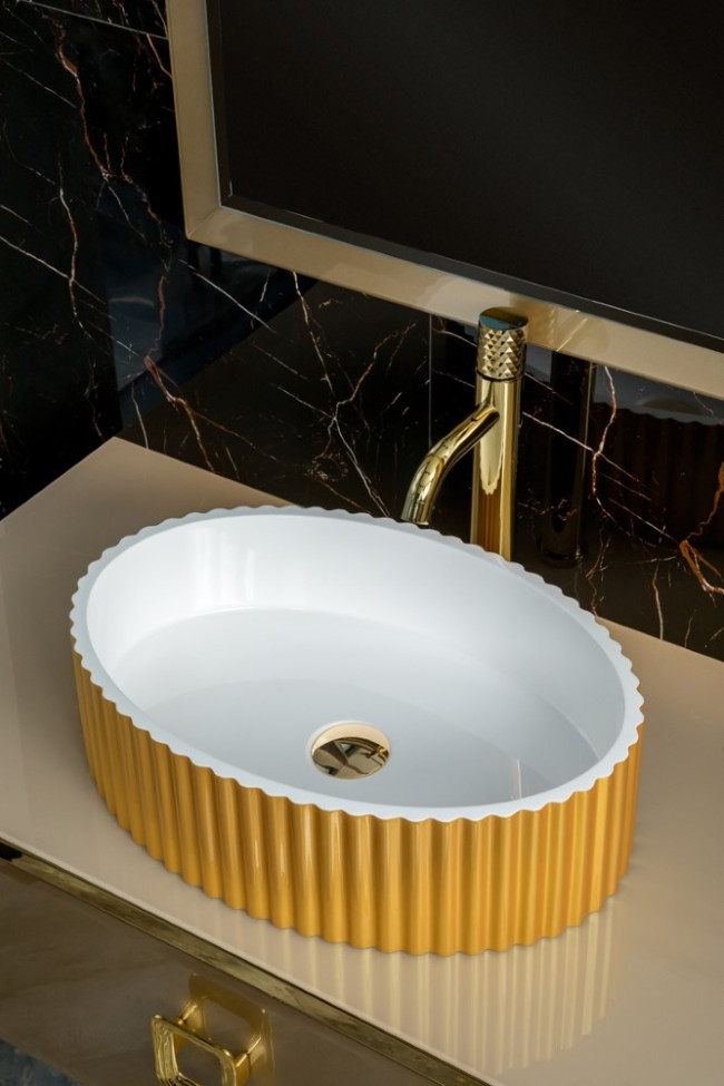 Комплект Lucido 100 Капучино + золото, раковина 878-G